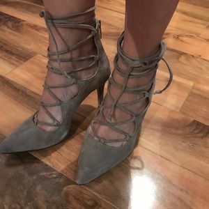 Vince Camuto suede lace up heels size 7.5
